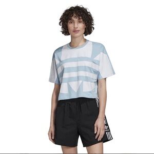 Adidas Originals powder blue cropped tee